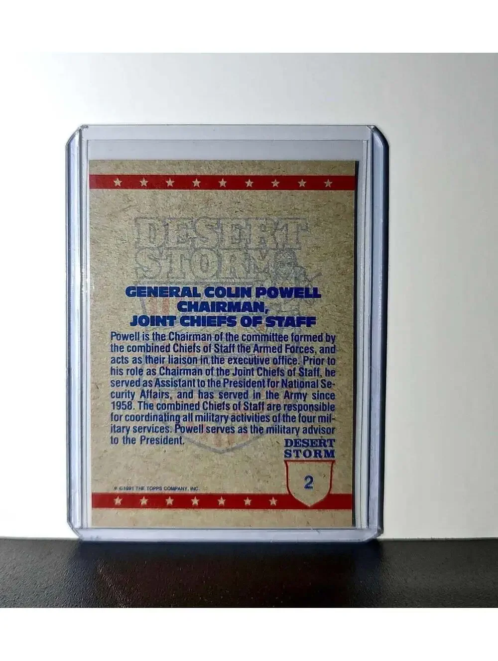 General Colin Powell 1991 Topps Desert Storm #2 Card - Picture 2 of 10